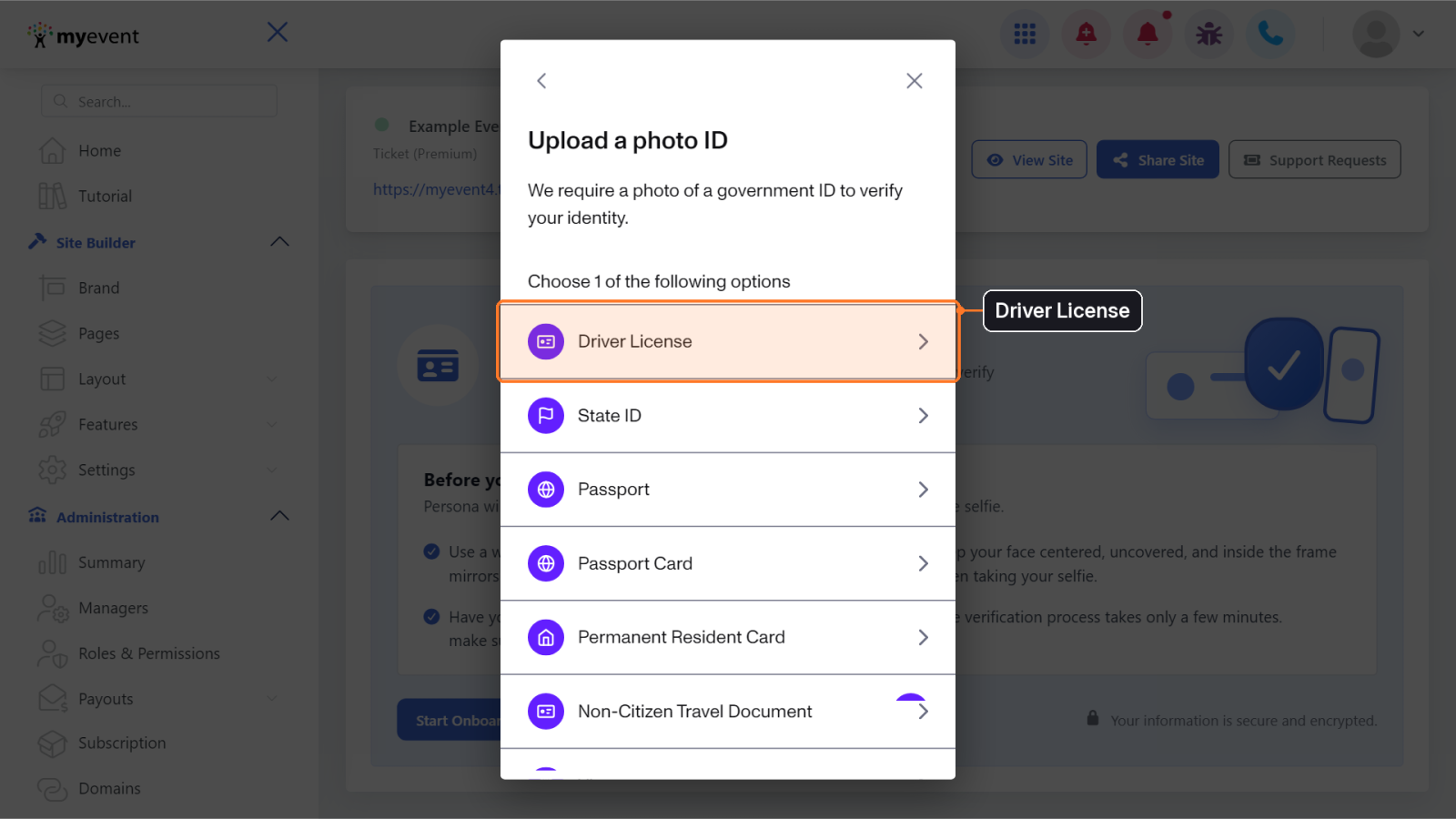 Choose your ID type