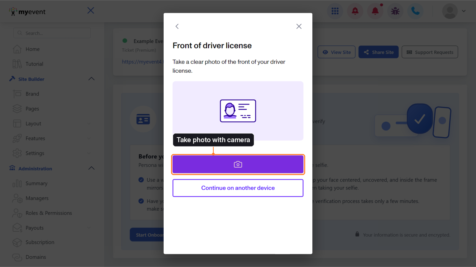 Photograph the front of your ID