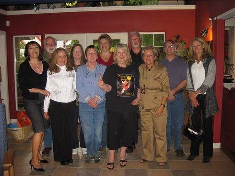 Jane,Tom, Linda, Denise, Kris, Lauri, Veva, Don, Debbie, Cliff & Kris - Lana took the picture. Jill Haney Neals wild women tshirt on Veva