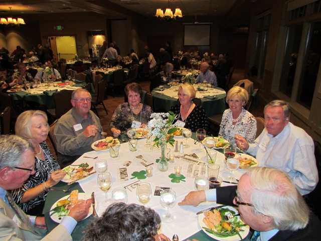 Bill & Sharon Yost Dallas, Don & Eileen Paris Alsbury, Sandy Torfin Bassett, and Karen Nokelby Post with spouse John listen intently to Steve McGruder