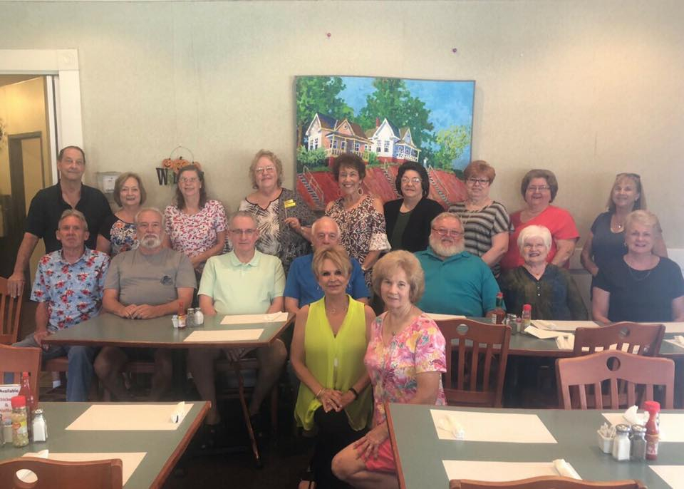 In front: Pec Chambers McGinnes & Donna Baker Wilkes; Seated L/R: Mike Youmans, Rick Mitchell, Bob Bridgemon, Tom Crews, Larry St. Charles, Karen Dossey Krell, Ruby Perkins Wall. Back Row Standing:
Phil Hall, Lonnie Cole, Betty Kaye Hall, Randi Bailey