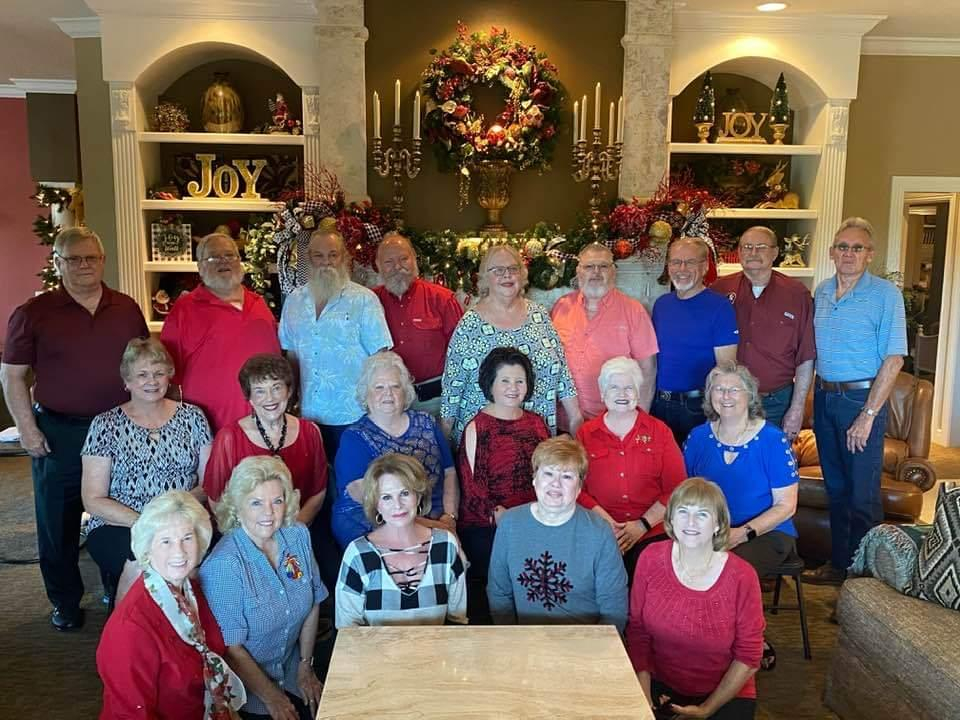 Front Row, L/R: Donna Baker Wilkes, Barbara Frazier Bailey, Pec Chambers McGinnes, Susan Pugh Bridgmon, Peggy Walden Farkas.
2nd Row L/R: Ruby Perkins Wall, Barbara Bone Franques, Brenda Lindsey , JoAnn Estes Boothe, Karen Dossey Krell, Linda Bradbury M