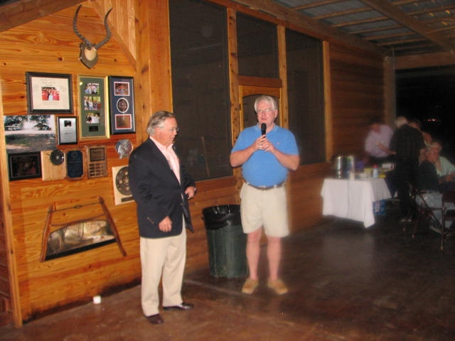 Handing over the mike to our class president, Mac McGriff