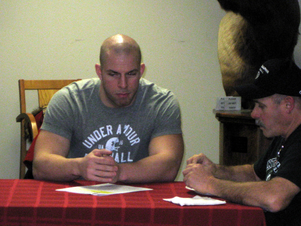At our January 2015 meeting, Justin Shirk 09 stopped by to tell us about his aspirations for the NFL!