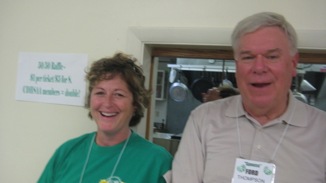 Linda Walker Dallago 75 and Ford Thompson share a laugh.