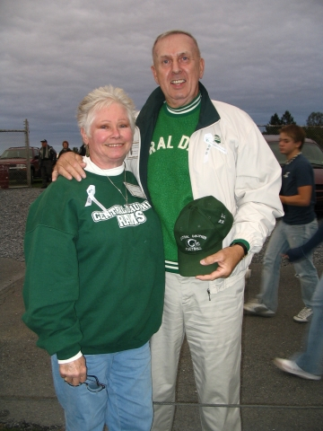 Nance Welch 62 & Abner Smith 60 reminisce at the Homecoming Game.