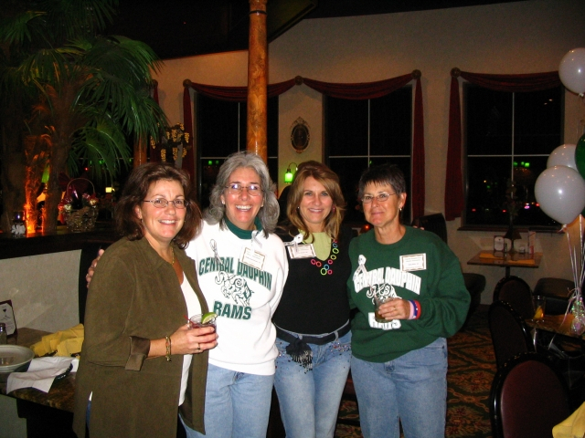 The Alumni Welcoming Committee - Cynthia Parrish Smith 76, Debbie Groff Hoachlander 72, Jan Gardner Suszko 69, and Betty Blain Miller 63.