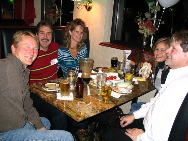 Believe it or not, we had people come in from Colorado for Homecoming! Rich Irish 76 (red stripped shirt) and wife, Angela had a great time at Gilligans after the game.