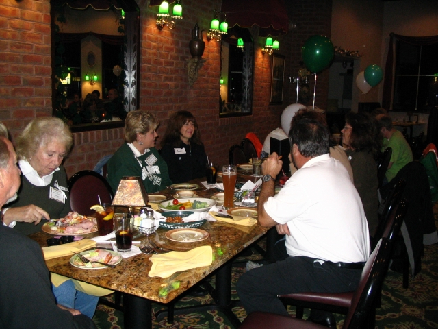 Gilligans was a great place for our gathering. The Alumni Assoc. treated everyone to veggie trays, chips and pretzels.