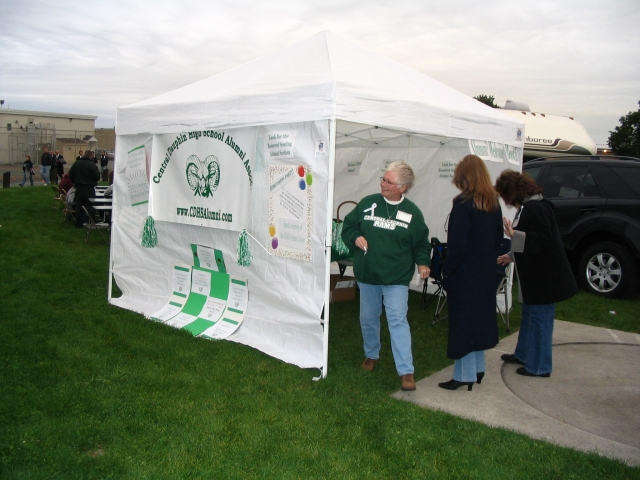 The Alumni Welcome Booth is open for business at Landis Field!