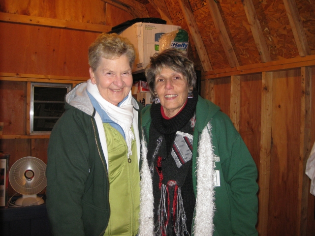 Our wrappers - Nancy Dutro Thompson 59 & Bev Davidson Bosak 62. Other team members not pictured: John Urban, Jr. 59, Alinda Kinter Bolden 60, Dave Cernugel 82