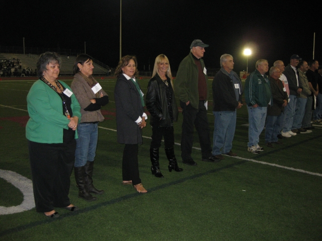 Cheerleaders:  from left to right, Diane Miller Pattison 73, Sue Davis Rudisill 74, Paula Fleig Thompson 73, and Brenda Foreman Messina 73.