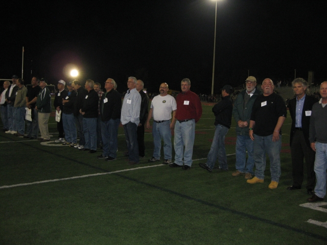 Team members in attendance included, from the Class of 73:  Mike Byrnes, Keith Davis, Ed Gross, Co-Captains Alan Hammaker and Mike Heilig, Larry Jones, Ron Kilby, Kevin Maronic, Steve Musser, Max Smith, Earl Stepp, Bill Thompson and Steve Wentzel.