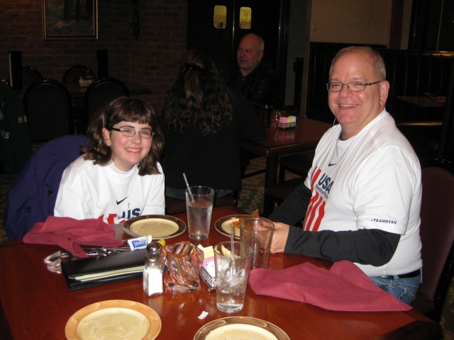 Barry Buckingham 75 and his daughter wore t-shirts to honor CDs 2012 Hall of Fame Inductee Ryan Whiting 05.