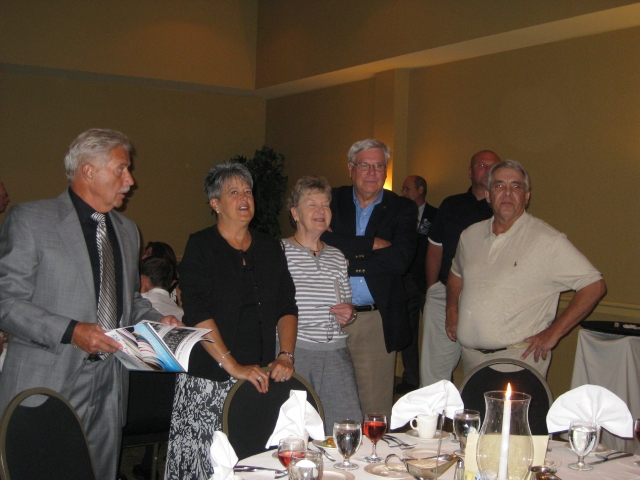 Bill & Pat Herigan, Nancy & Ford Thompson, Dick Shiffert.  Bill, Ford & Dick are former CD football coaches; Pat & Nancy are former CD teachers.