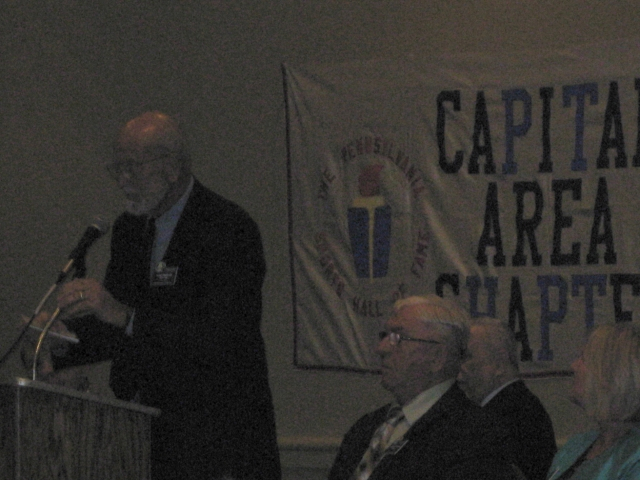 Coach Sheeler addresses the crowd.
