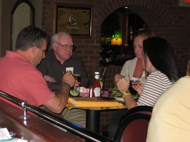 Chris Wherley, Harold Nightwine 57, Aysha Albright, and Chrissie Dewey 99. Harold had lots of good stories to tell Chrissie about her grandpa, Herb Wragg 58.