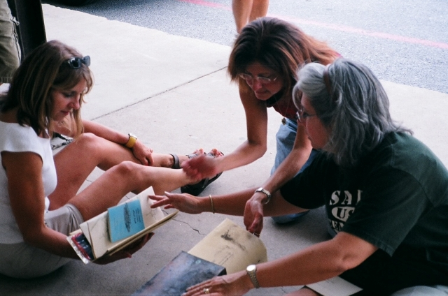 Jan Gardner Suszko,69, Robin Mueser-Robertson,76, & Debbie Groff Hoachlander,72, unveil the hidden treasurers.