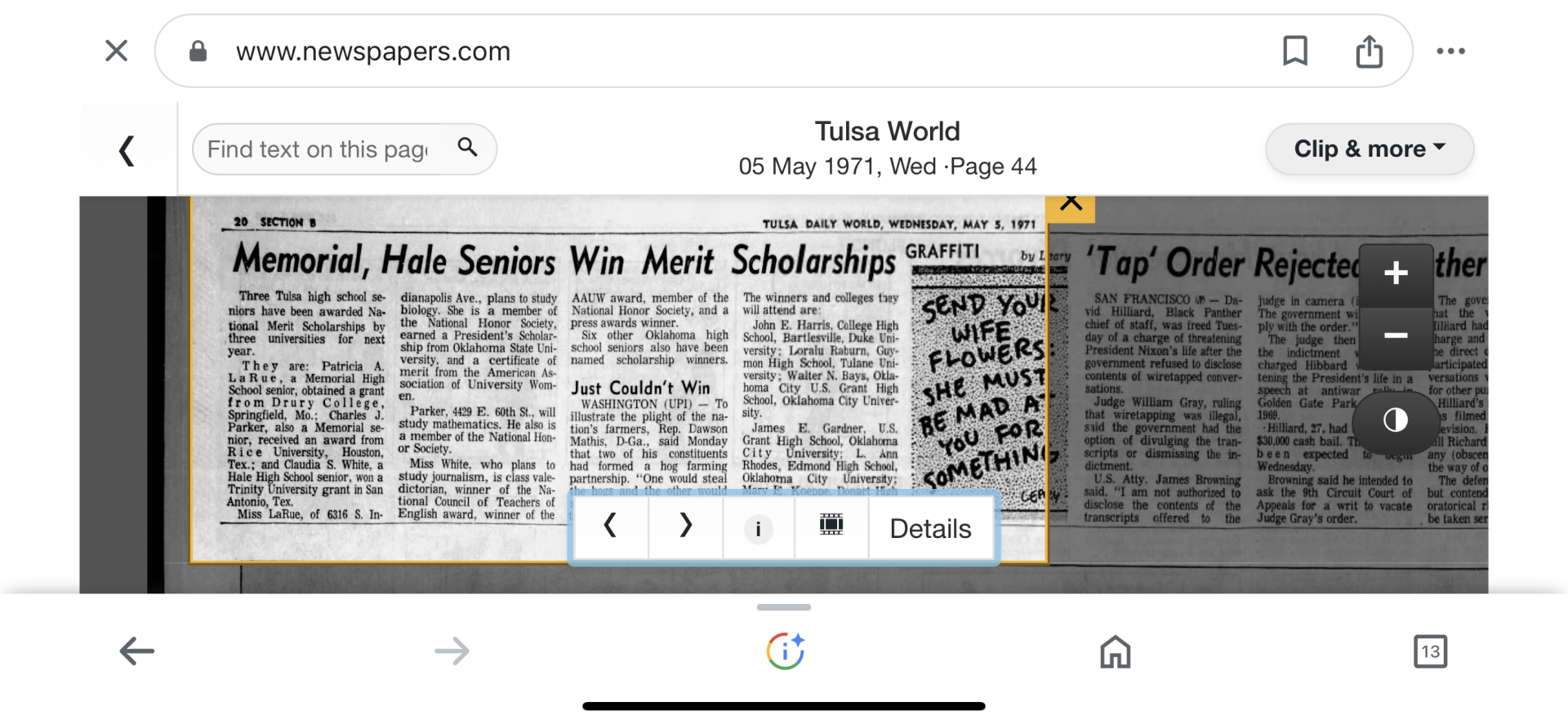 News Articles and pages of our Senior Year’s yearbook
