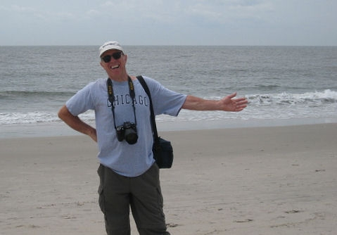 Sergio at Cape May Beach on walk to the lighthouse