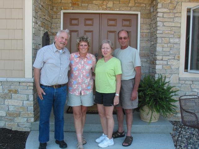 Richard Grundgeiger, Debbie (Mason) Grundgeiger and Mary Strout and her husband Tom.  Mary and Tom came to Black Earth, WI to visit us for a weekend in 2008