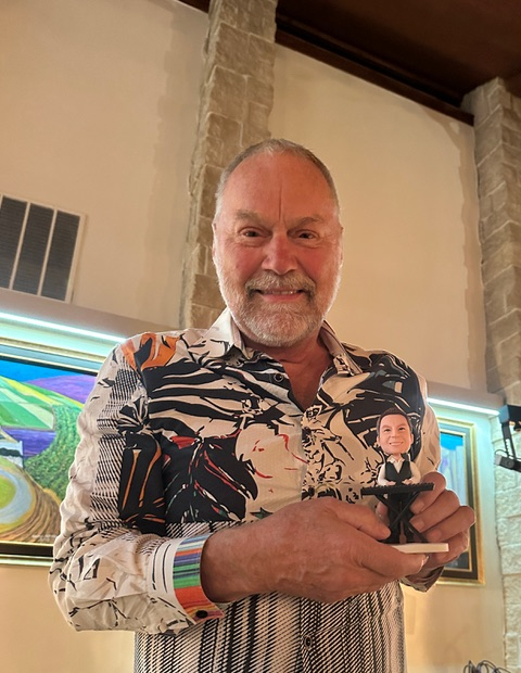Dave with his piano playing bobble head