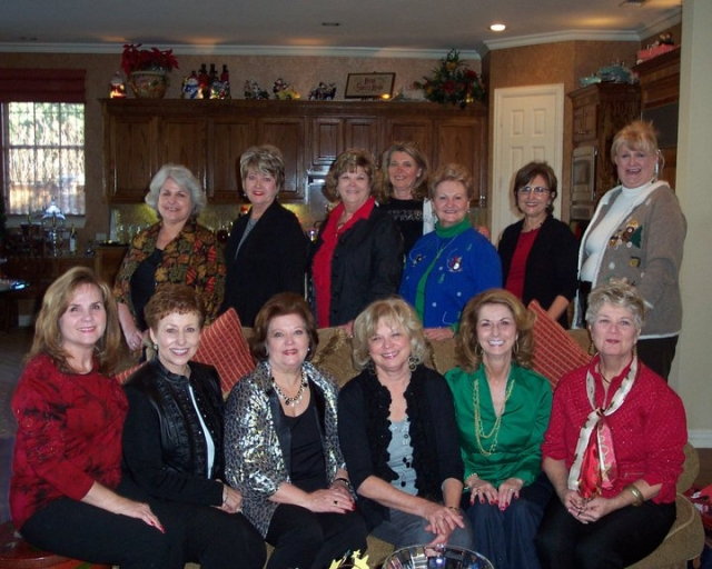 2010 Dixie Chicks Christmas Party: Front Row: Dixie Souder, Lynnelle Morelock, Judith Riggs, Annette DeSalvo, Sharon Russell, Carolyn Walters. Back Row: Judy Carrothers-Carr, Shannon Calloway, Dianne James, Judy Moser, Joann Selvia, Judy Glasgow, Sue B