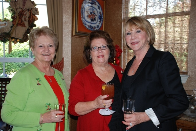 2012 Bell Chicks Christmas Party: Joann Silva, Judy Riggs, Linda McTee.