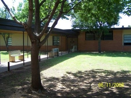 Walkway from the south wing of Old Bell High to the Band Hall.