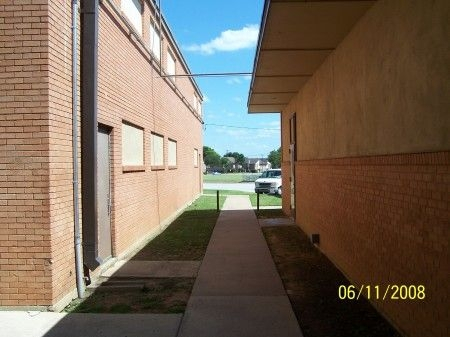 Old Bell High looking south between the Gym and Shop Building.