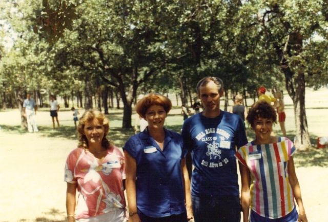 (147) 1985 Reunion: Donna Scott, (?), Kenney Miller, Sue Blevins.