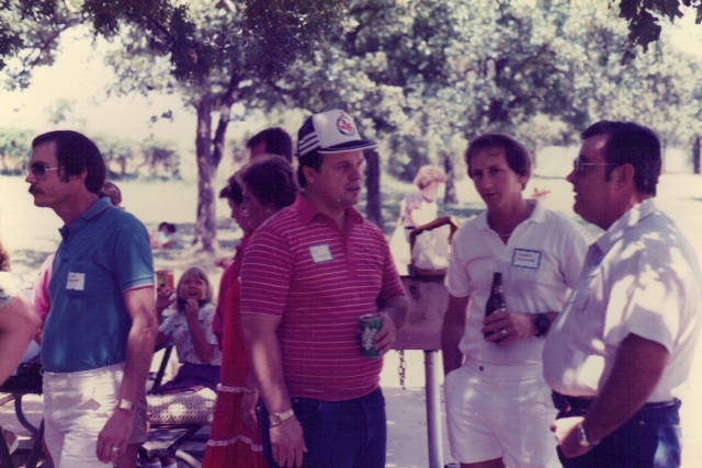 (114) 1985 Reunion: (? blue shirt), Mark Ashford, Larry Plaster, Durwood Williams.