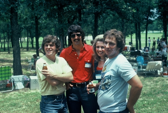 (036) 1975 Reunion Picnic Event: Eddie Gill, Gary Sibley, and Bill Clements on the far right.