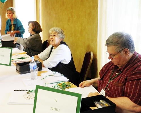 Members of your committee working at the reception desk on Friday evening. Left to right: Jackie Stern, Elaine Miller, Bobbie Wolf and Lou Gross.