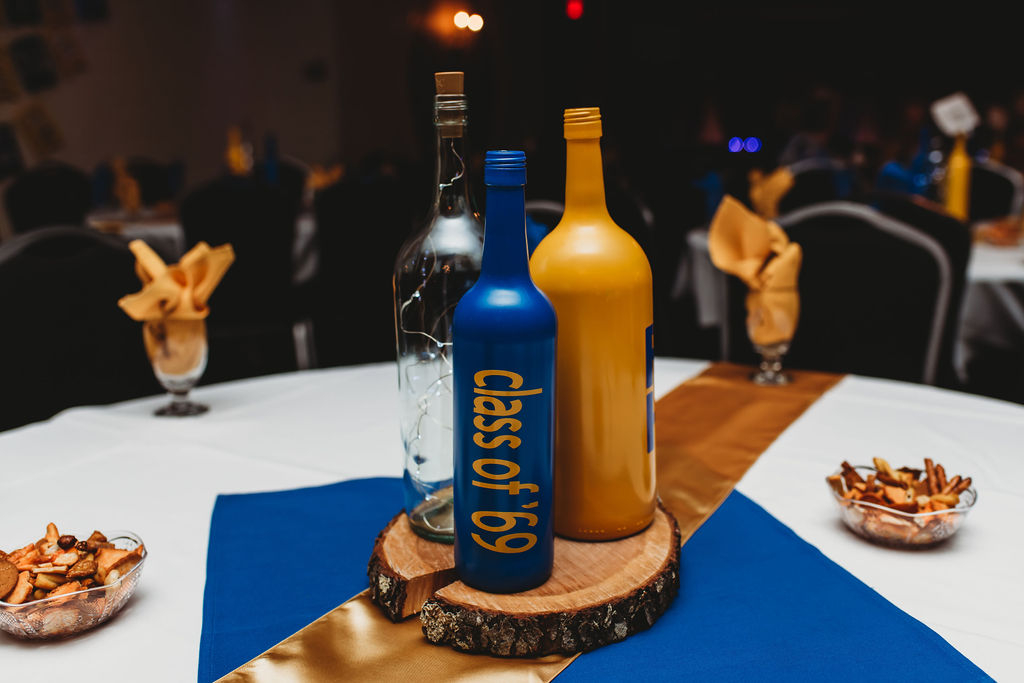 Table Decorations - Centerpiece Custom Bottles by Dorothy Fey and John Banocy