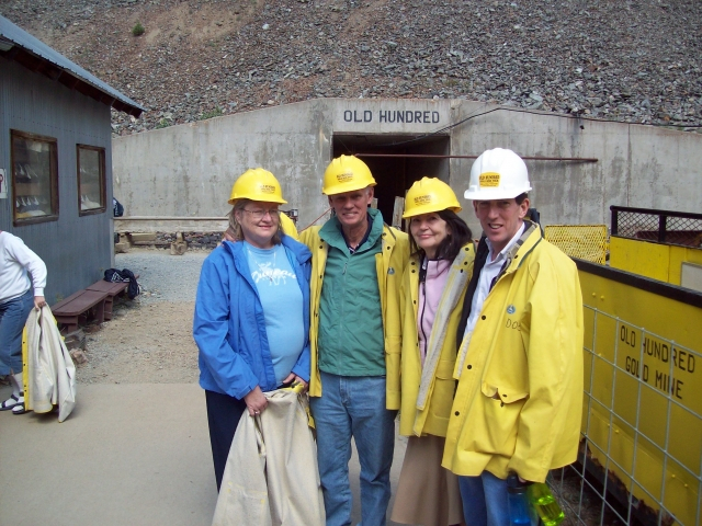 Old or Minors/Miners? having fun together touring the Old One Hundred Gold Mine up from Silverton (the Millers, George and me (Carolyn Brown)