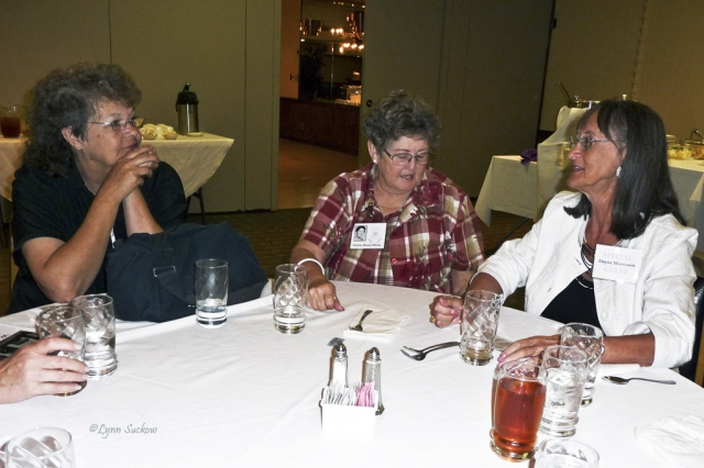 Ellie (Isitt) Walker, Darlene (Bosley) Handy, and Doyne Morrison.