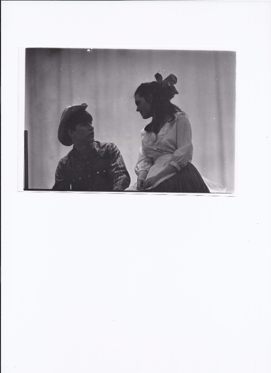 Luana Hess as Laurey and Mike Loomis (69) as Curley.