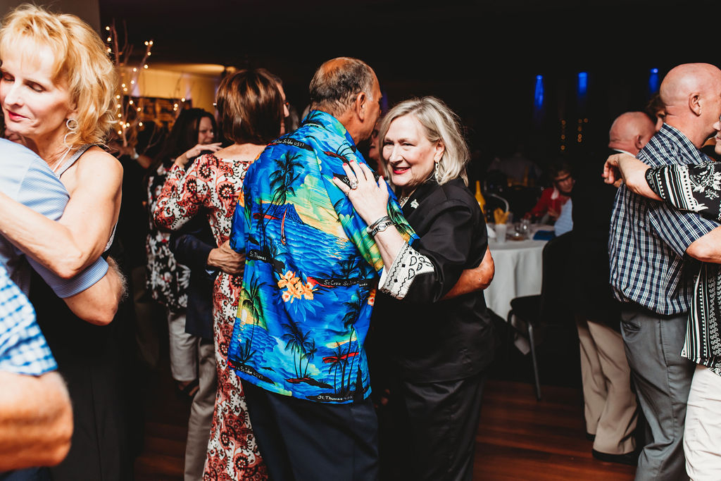 Ladies Dance: Carl Triola and Jane Byers; Left: Ron and Judy Cohen, Debi Ealick, Cynthia Morton and Mike McGuire, Debi Ealick; Right: Dan Boudria and Patty Geller, and Tim Helm and Rita Sexauer; Far Back Right: Alice Lee Main (Drama and English Teacher)