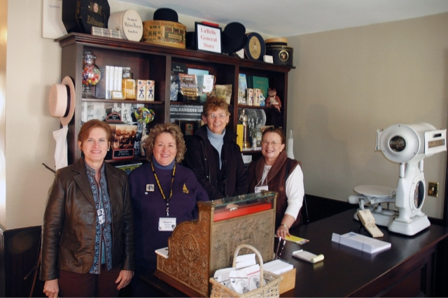 Whos minding the store?! Its Paula Luberto Bjornstad, Margene Seyler Scott, Sandy Krawchuk Osborn and Shirley Stoetzer Hartert.