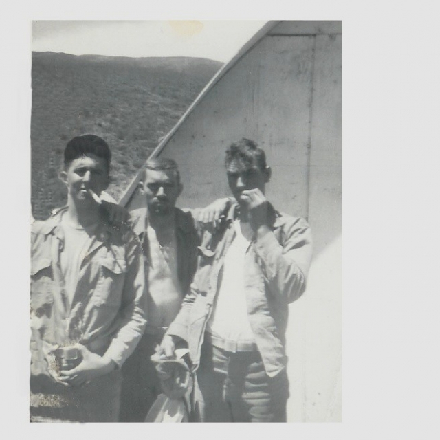 Hawaiian Mauna Loa volcano with some Marines in foreground (Gary Wolfe on right)