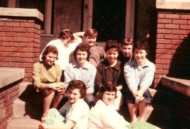 Slumber Party at Patty Herrings House
Elaine Lacey, Ann Ray, Shirley Bennett, Barbara Roth, Pat Herring, Judie Davis, Sandra Dunham, Neva Zwanzig, Joan Meadowcroft