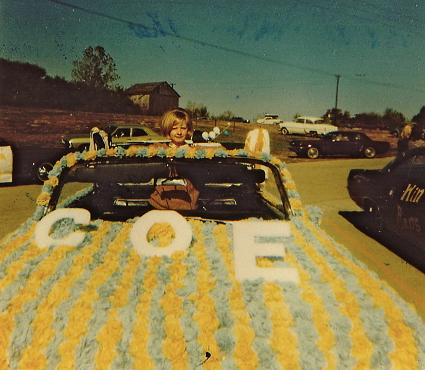 Rosemary Henson in the COE Car-Homecoming 1968 (Senior Year)