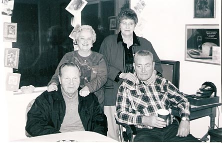Curtis Melhus, Paul Logsdon, Nancy Melhus & Lorna Johnson 2005 New Years Eve at Lornas home.