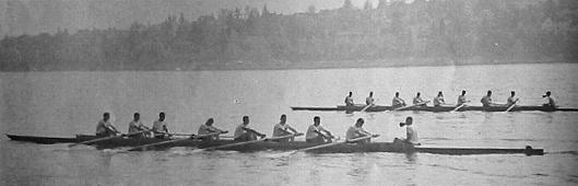 Start of Freshman race:  U of W vs. Stanford