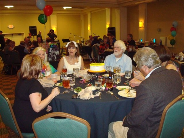 Dinner Time at the Birthday Bash, Susan Driver White, Gayle Driver Gilbert, Betty Tate Gallagher, John McKissack, Sammy Mingledorff