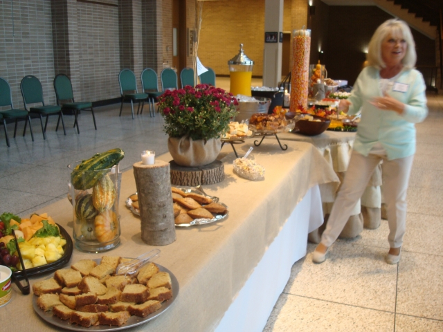 Ann McBride McDaniel and the Brunch decorations