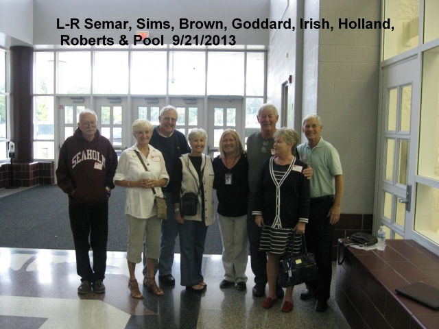 Bill Semar, Randy (Sims) Busch, John Brown, Carol (Goddard) Price, Sue (Irish) Hamilton, John Holland, Cindy Roberts and Ken Pool