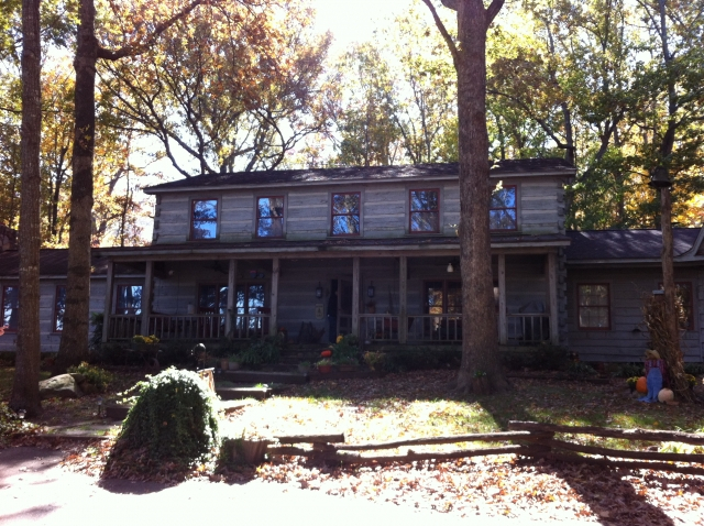 House which was built with tembers on the property.