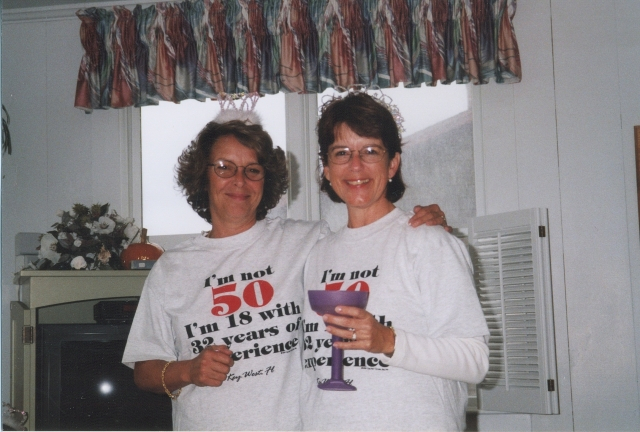 Sally Armus and Suzanne.. cooking!